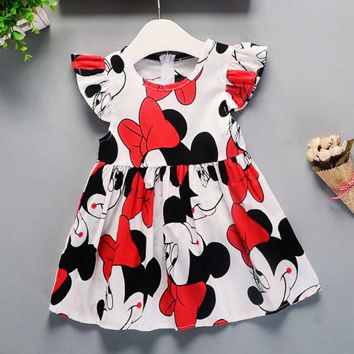 BabyGirl's candy & Floral & Micky Mouse Princess Stylish Dresses_Frocks (Combo Pack Of 3) for Kids.