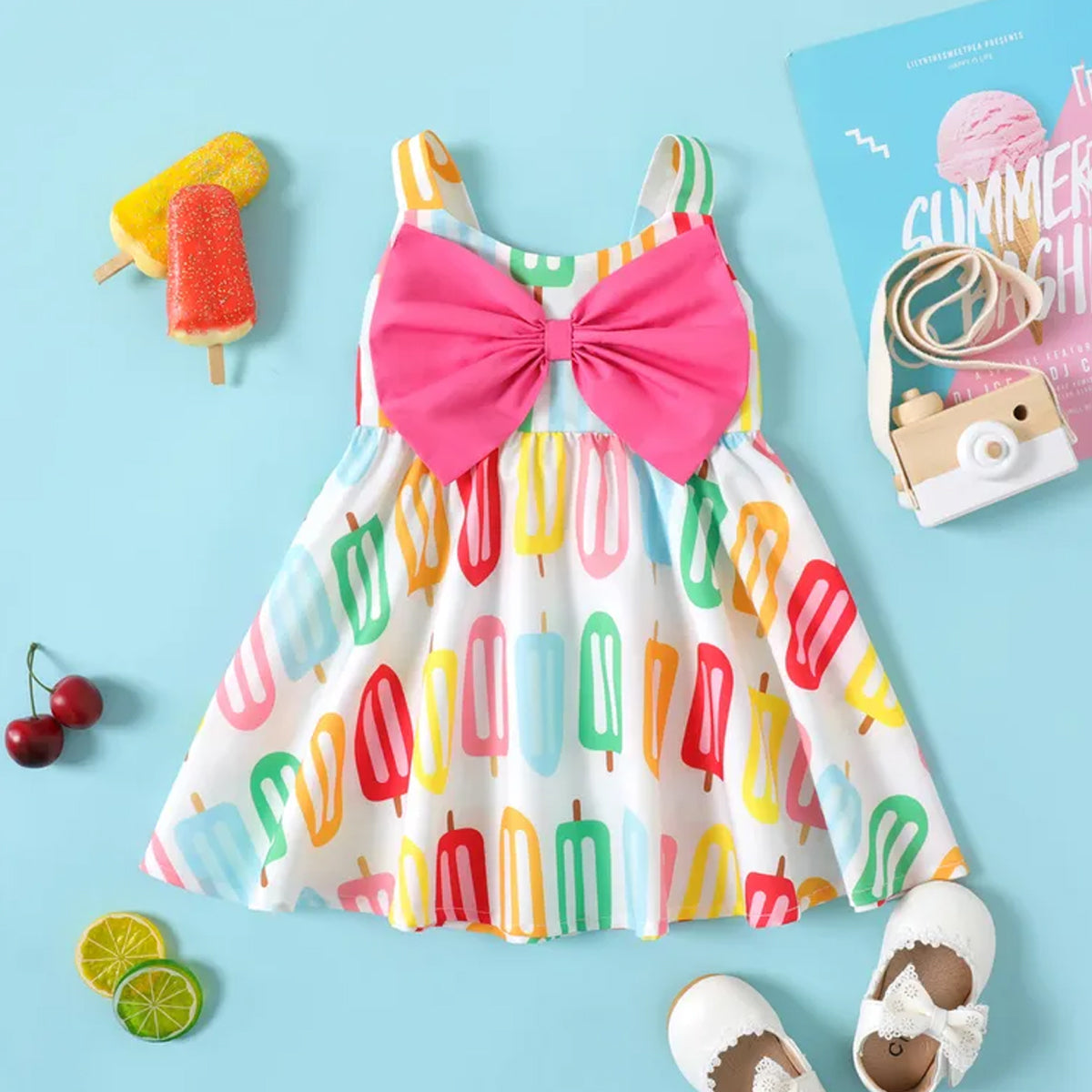 BabyGirl's candy & Floral & Micky Mouse Princess Stylish Dresses_Frocks (Combo Pack Of 3) for Kids.