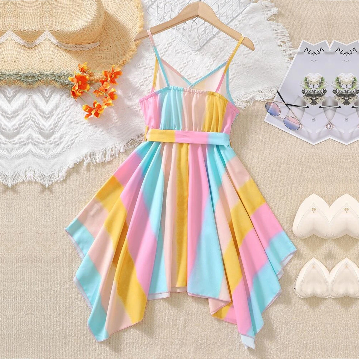 Hanky Hem Belted & Love Letter Frocks (Combo Pack Of 2) for Kids.
