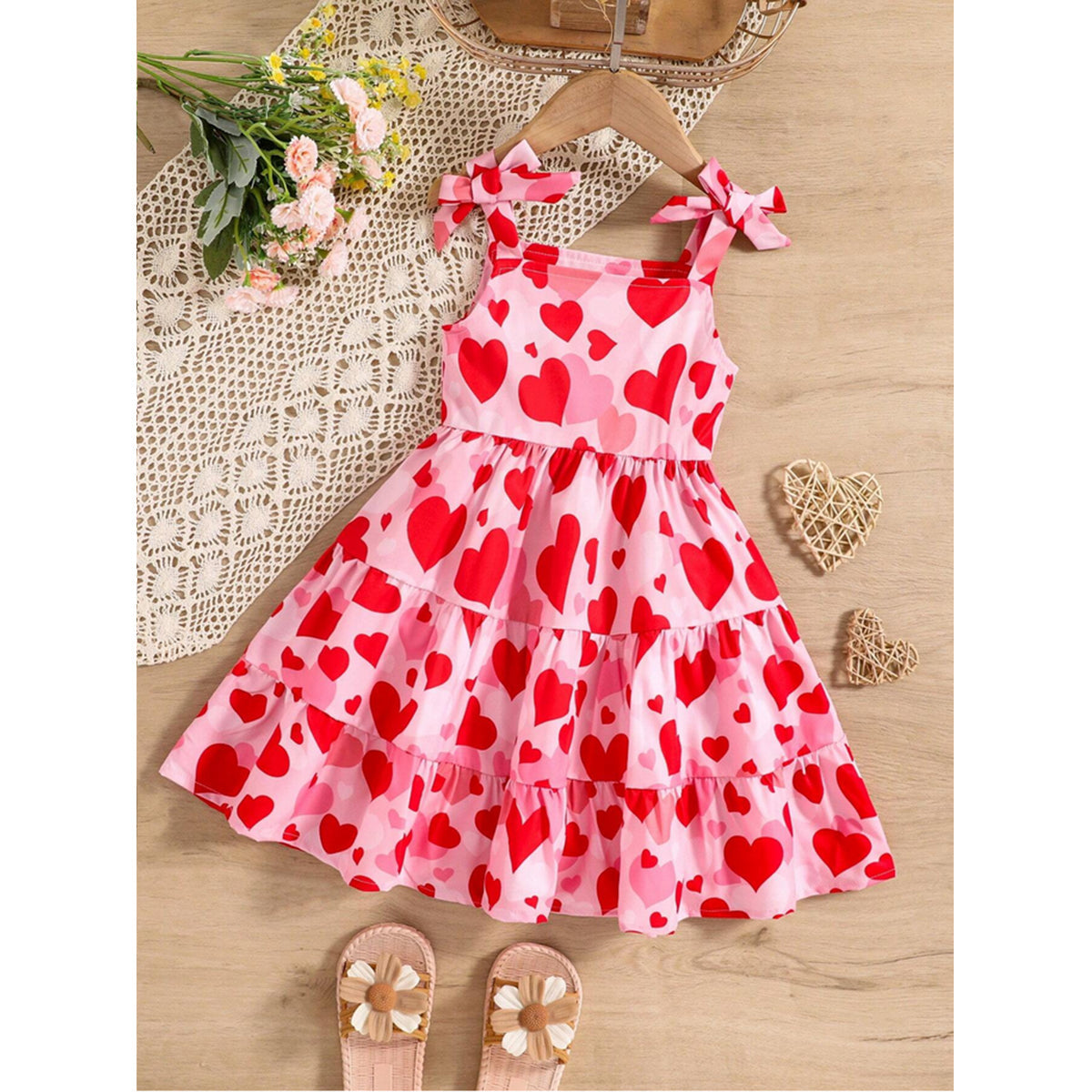 Baby Girl's Floral & Heart's Dress (Combo Pack Of 2) For Girl's.