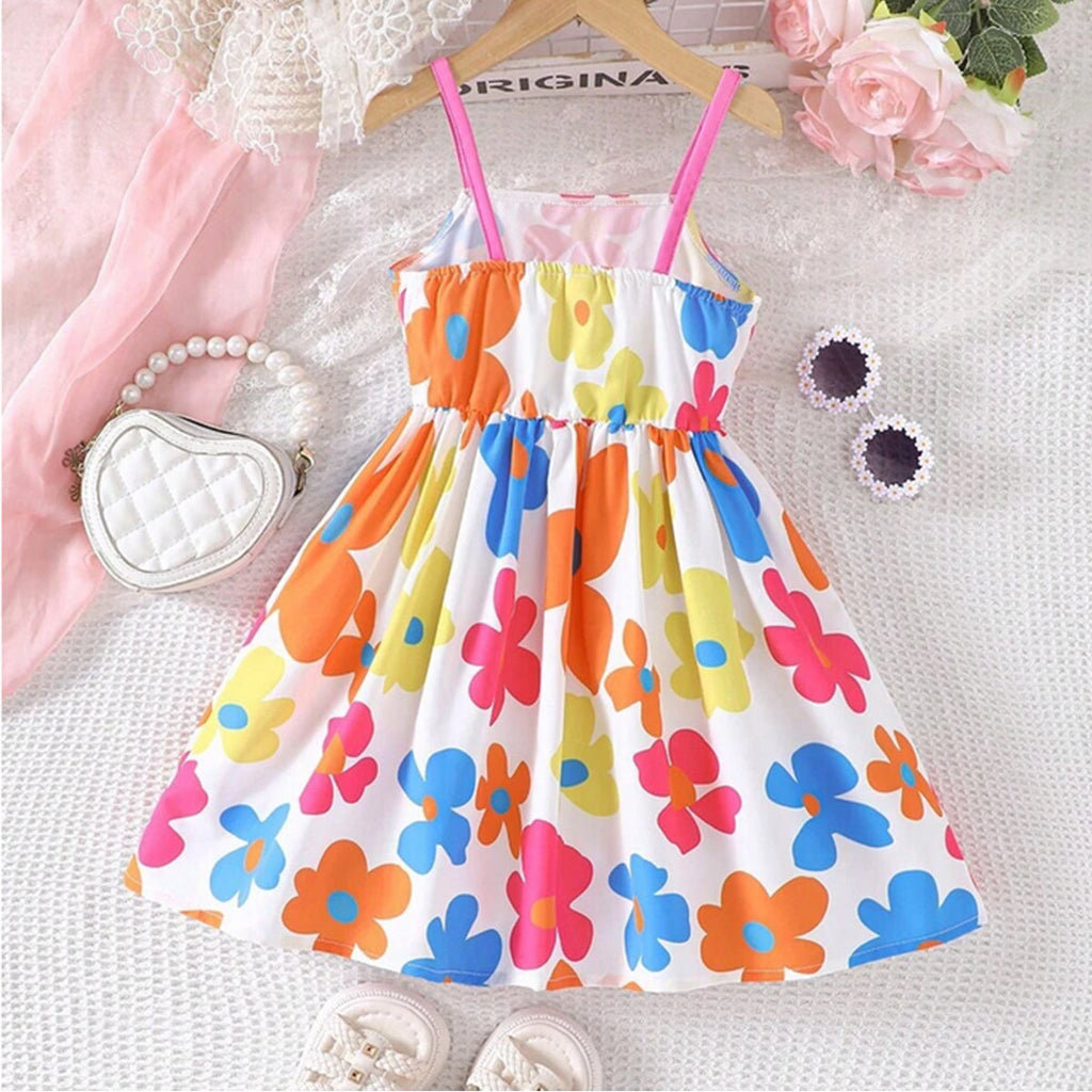Girls Floral & Rainbow Designer Frocks (Combo Pack Of 4) For Girl's.