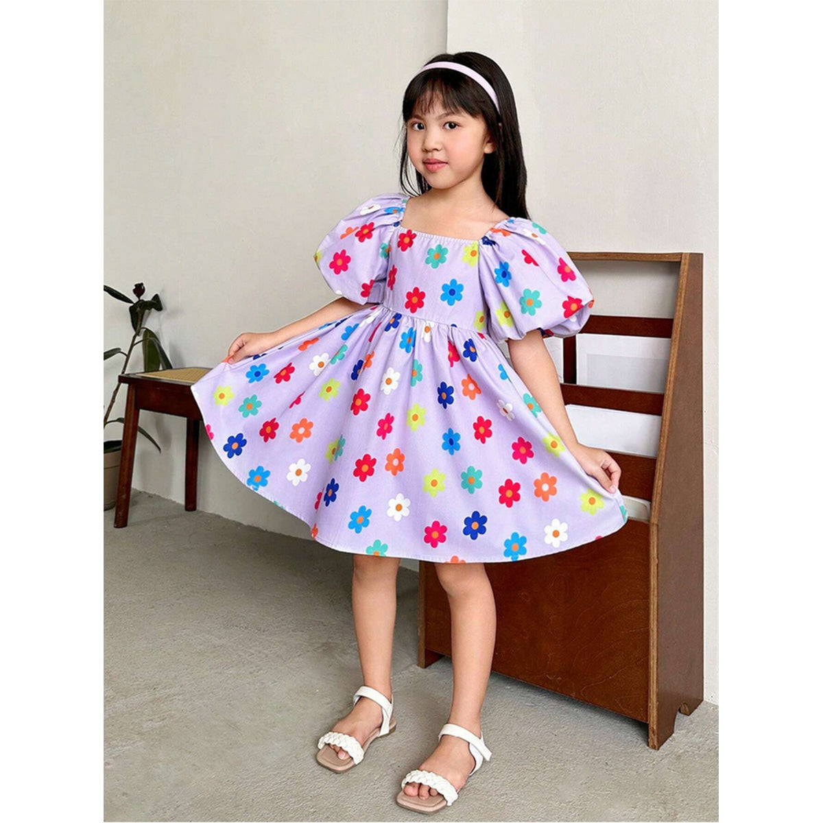 BabyGirl's Cotton Floral Multicolor Designer Frocks & Dresses (Combo Pack Of 5) for Kids.