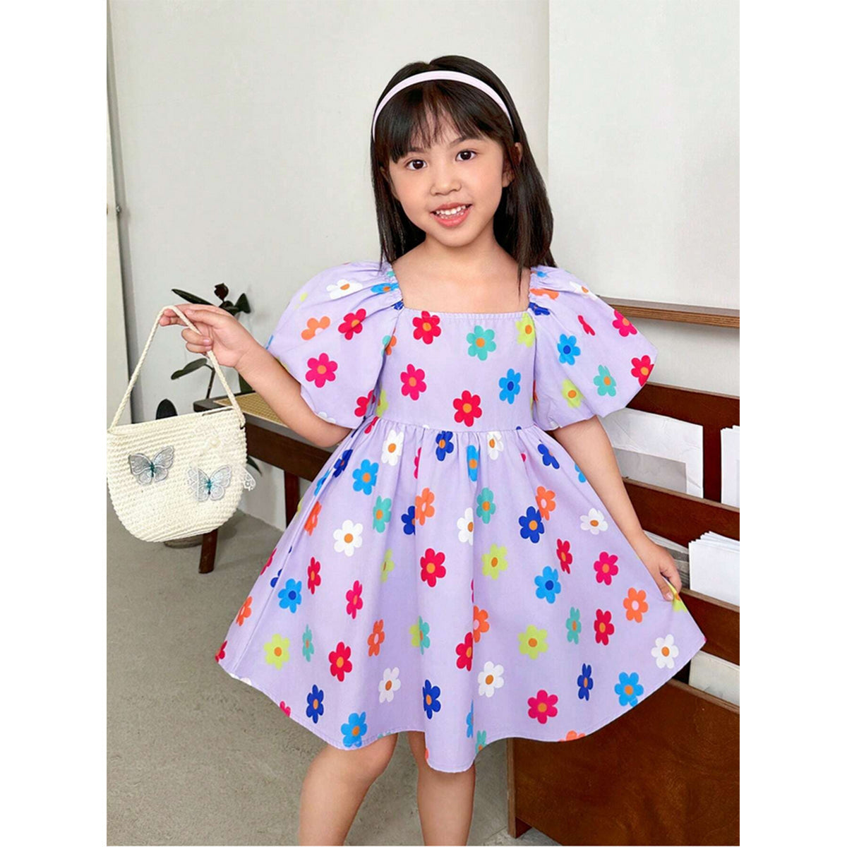 BabyGirl's Cotton Floral Multicolor Designer Frocks & Dresses (Combo Pack Of 5) for Kids.