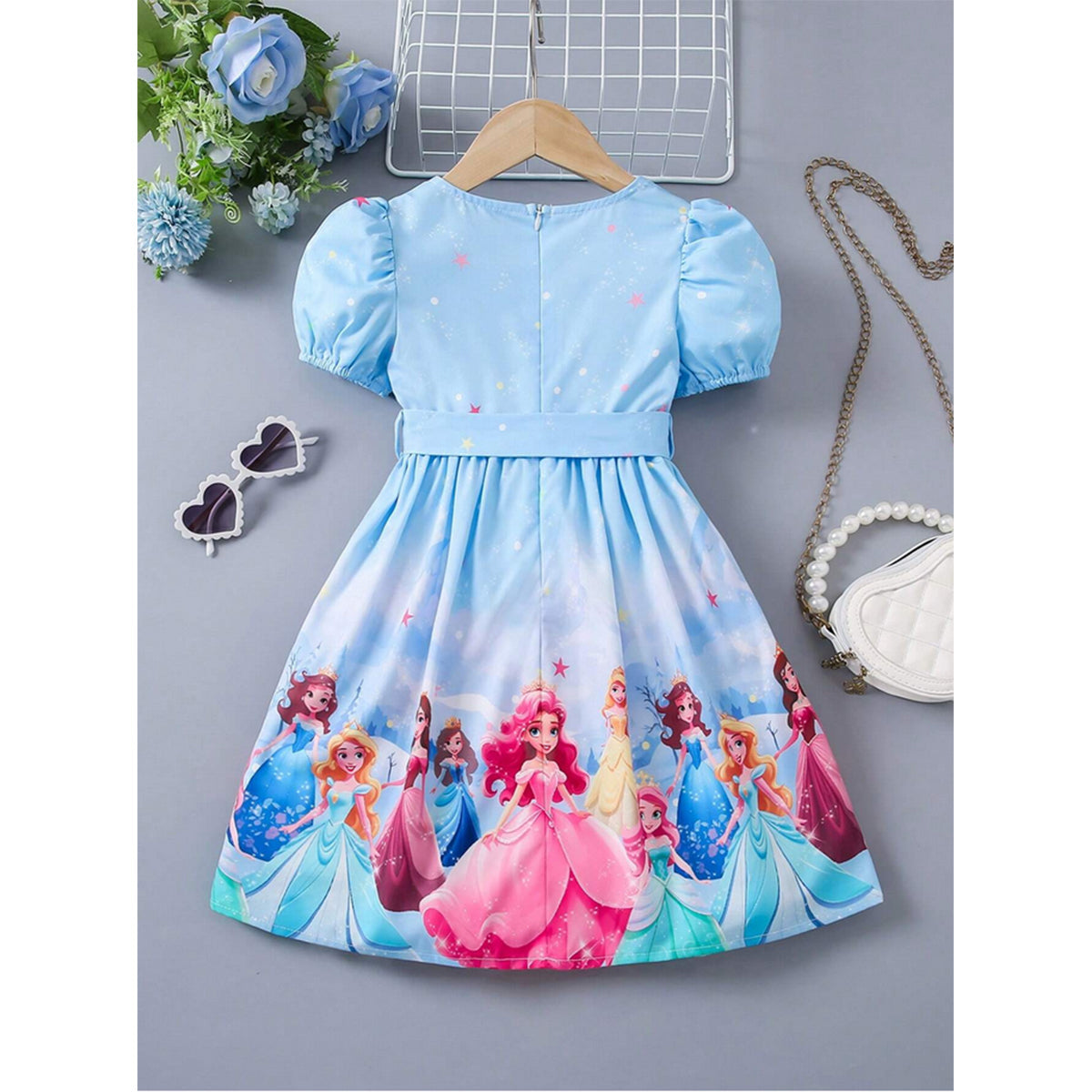Girls Floral & Barbie Designer Frocks (Combo Pack Of 4) For Girl's.