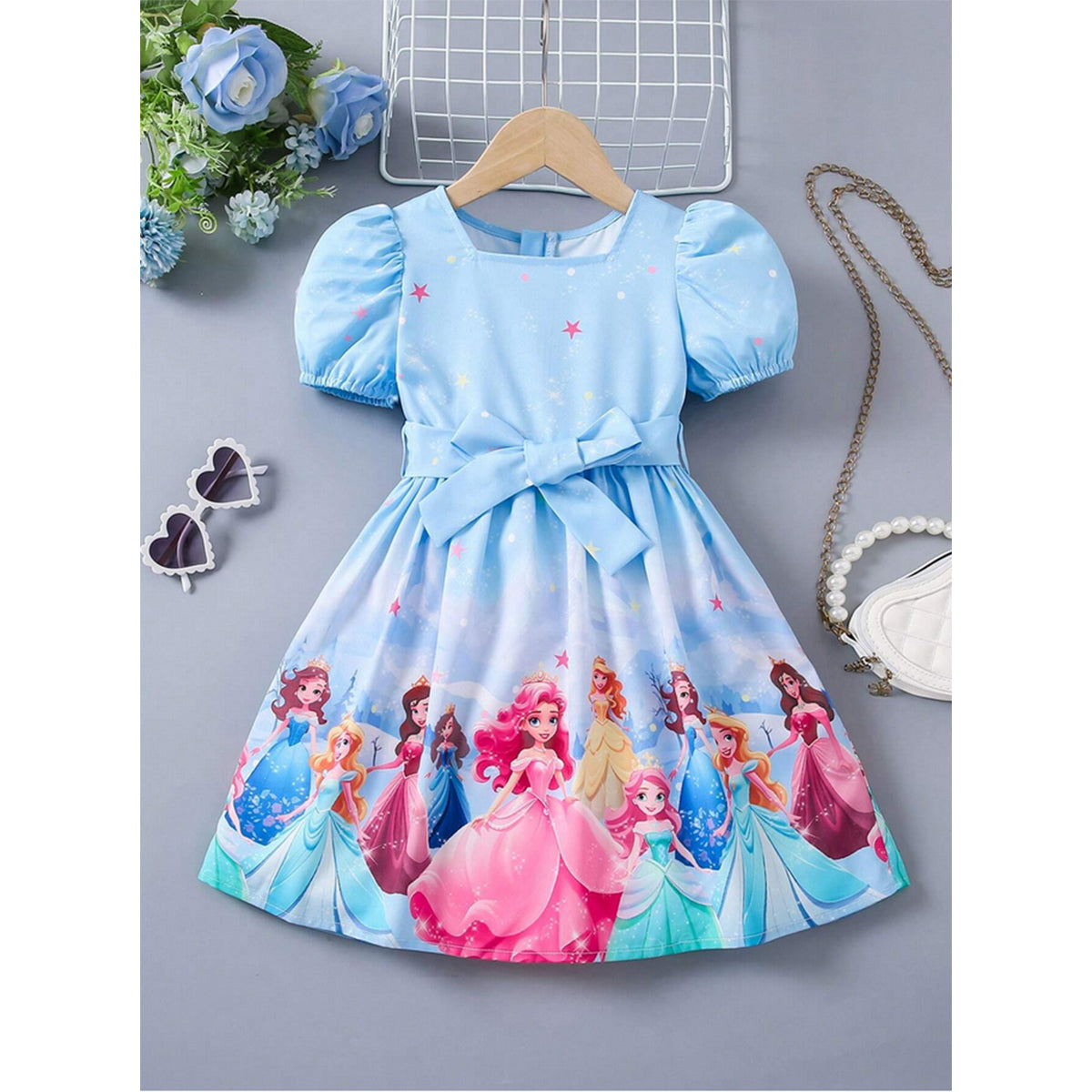 Girls Floral & Barbie Designer Frocks (Combo Pack Of 4) For Girl's.