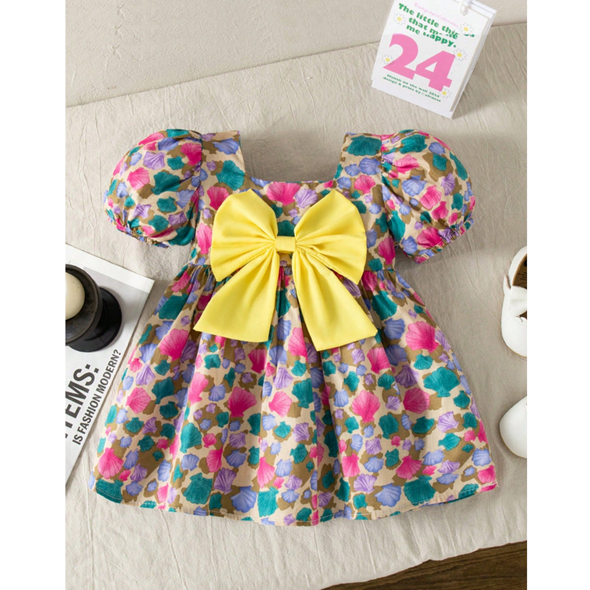 BabyGirl's Cotton Floral Multicolor Designer Frocks & Dresses (Combo Pack Of 5) for Kids.