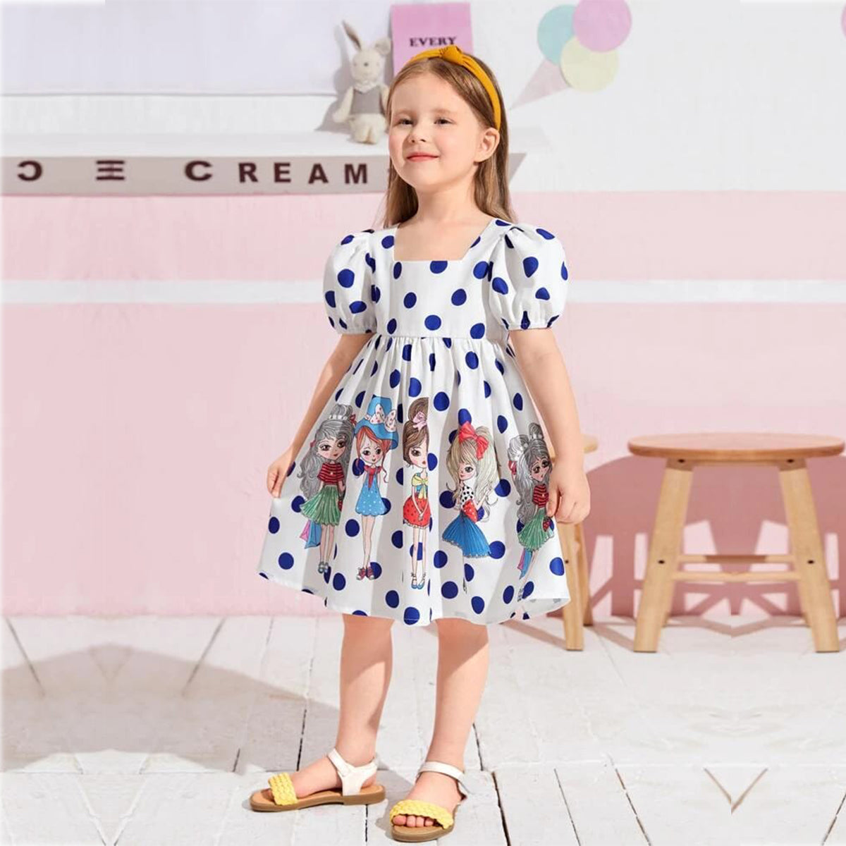 BabyGirl's Cotton Floral Multicolor Designer Frocks & Dresses (Combo Pack Of 5) for Kids.