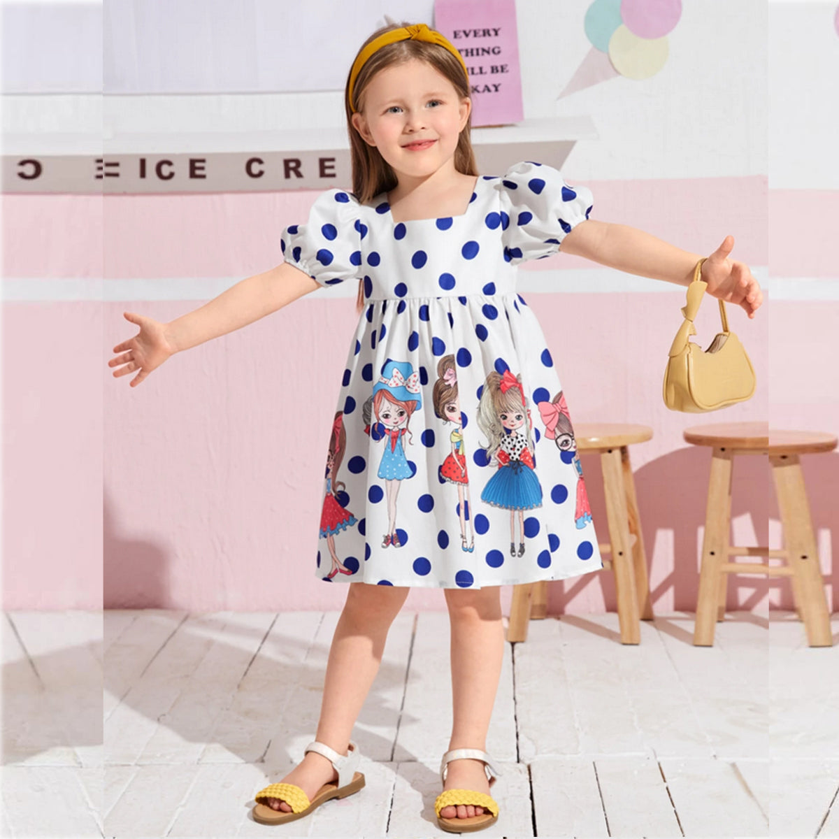 BabyGirl's Cotton Floral Multicolor Designer Frocks & Dresses (Combo Pack Of 5) for Kids.