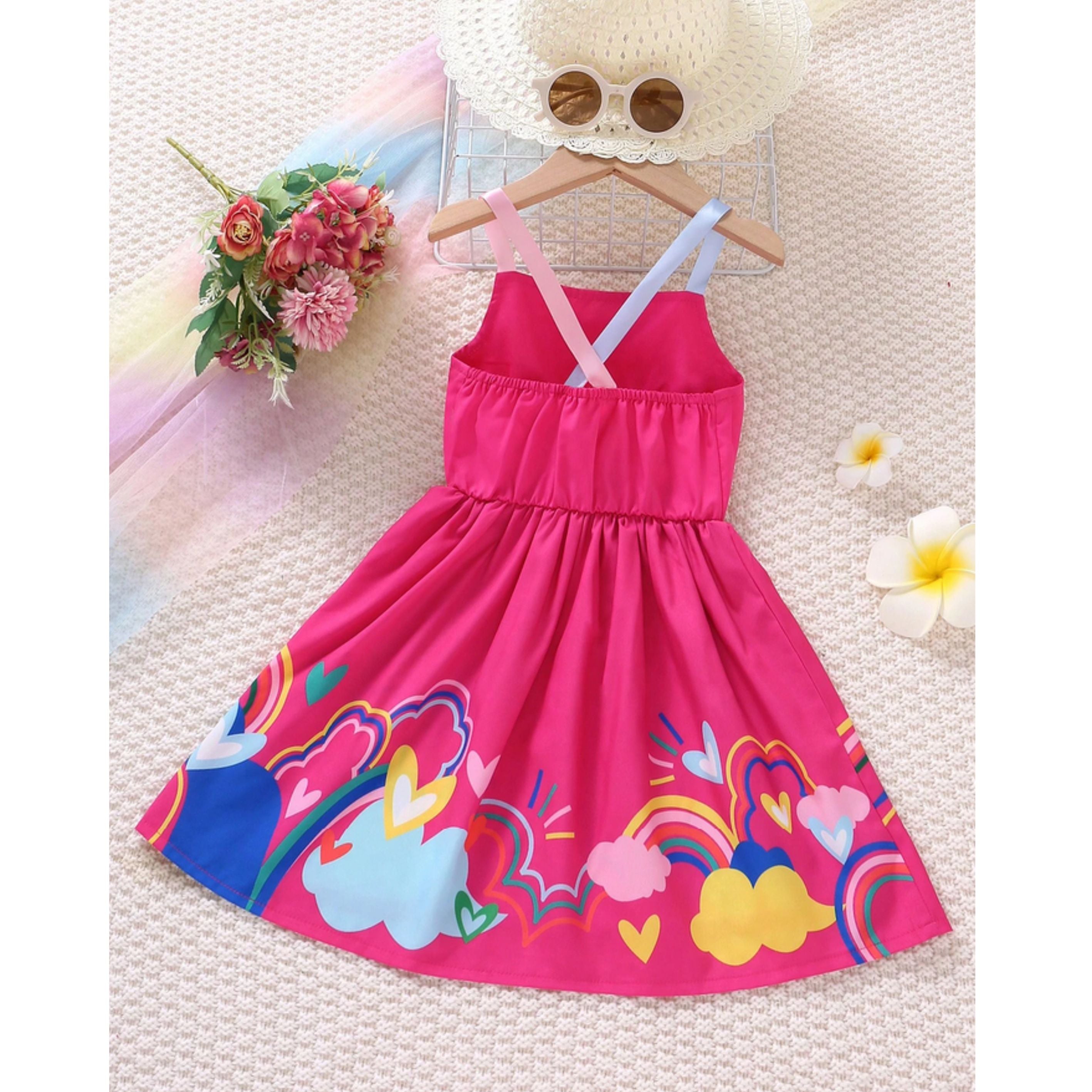 BabyGirl's Cotton Multicolor Designer Frocks & Dresses (Combo Pack Of 5) for Kids.