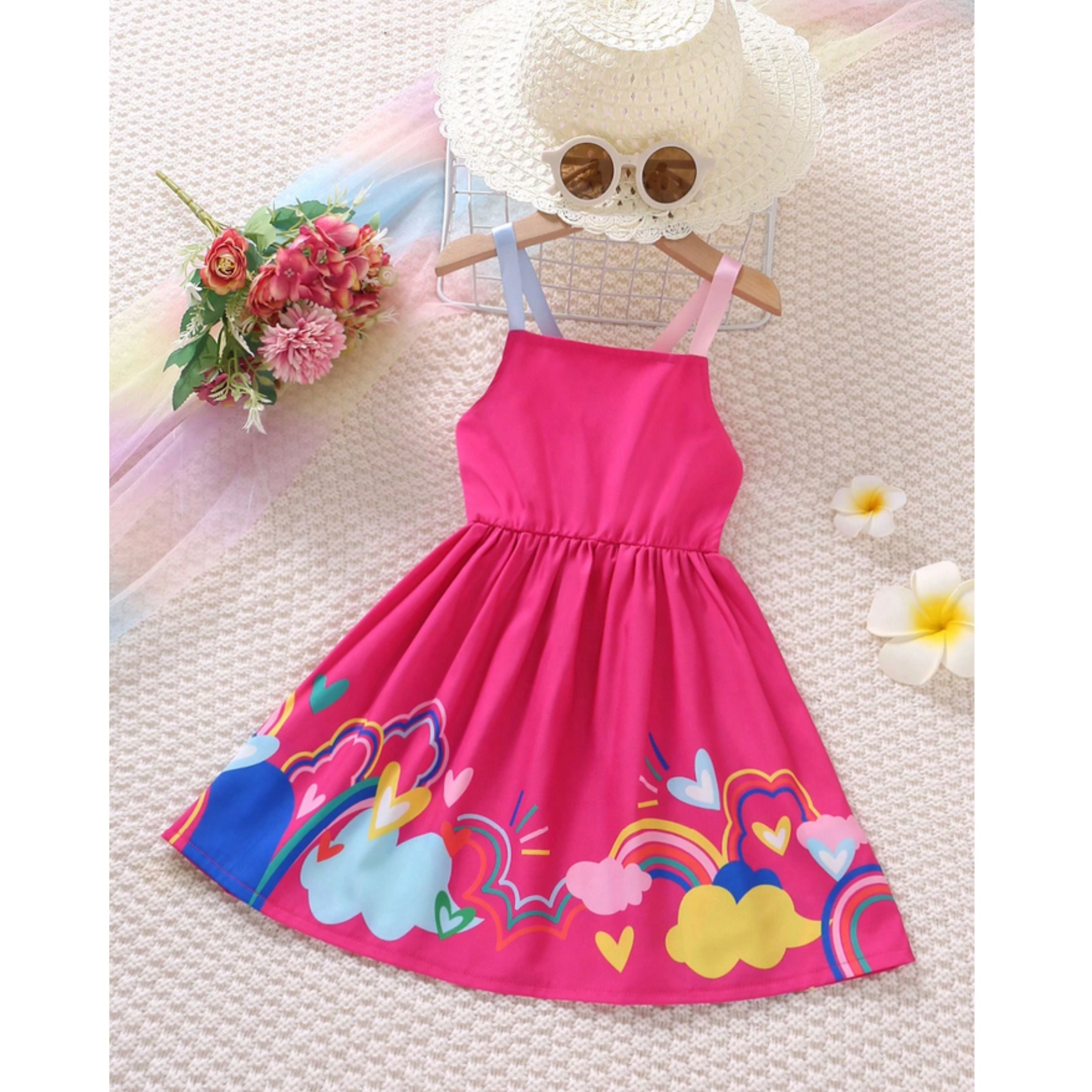 BabyGirl's Cotton Multicolor Designer Frocks & Dresses (Combo Pack Of 5) for Kids.