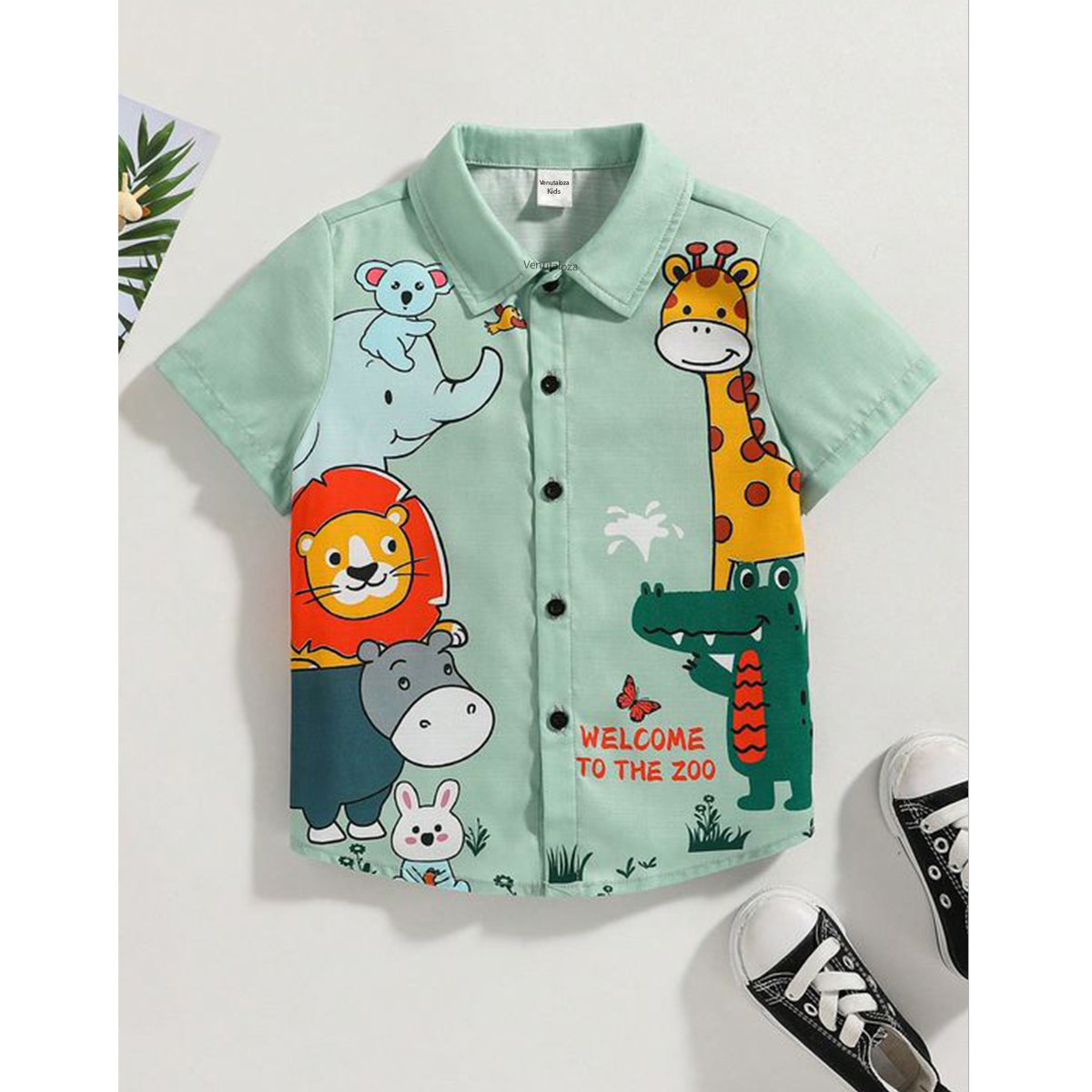 Venutaloza Boy's Animal & Letters Designer (Combo Pack Of 3) Shirt For Unisex.