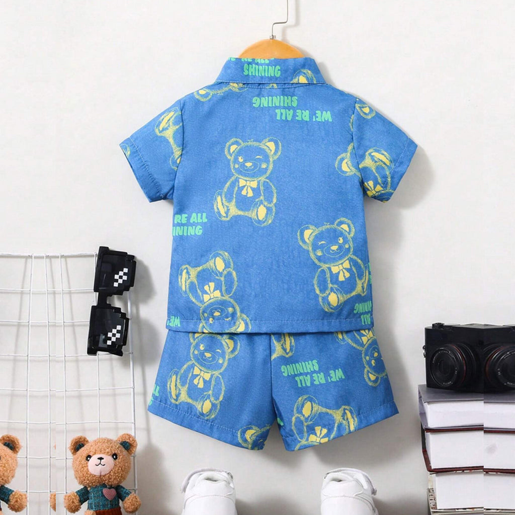 Venutaloza Baby Set Animals & Bear and Black Graphic (Combo Pack Of 3) Shirt & Shorts Without tee Two Piece Set For Boy & Girls.